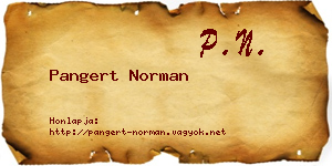Pangert Norman névjegykártya